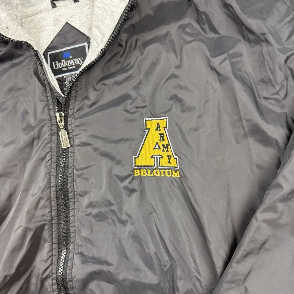 Holloway Army Belgium Hooded Windbreaker Jacket Black Small